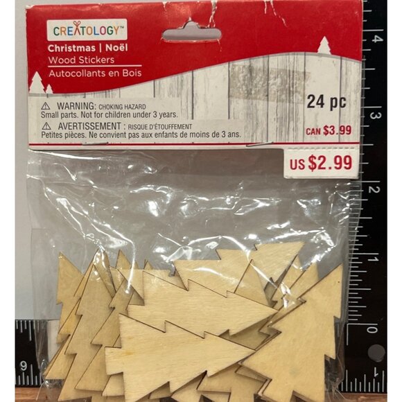 Creatology Christmas Wood Sticker Tree Cutouts Craft Embellishment 24 Piece Set - Picture 1 of 2